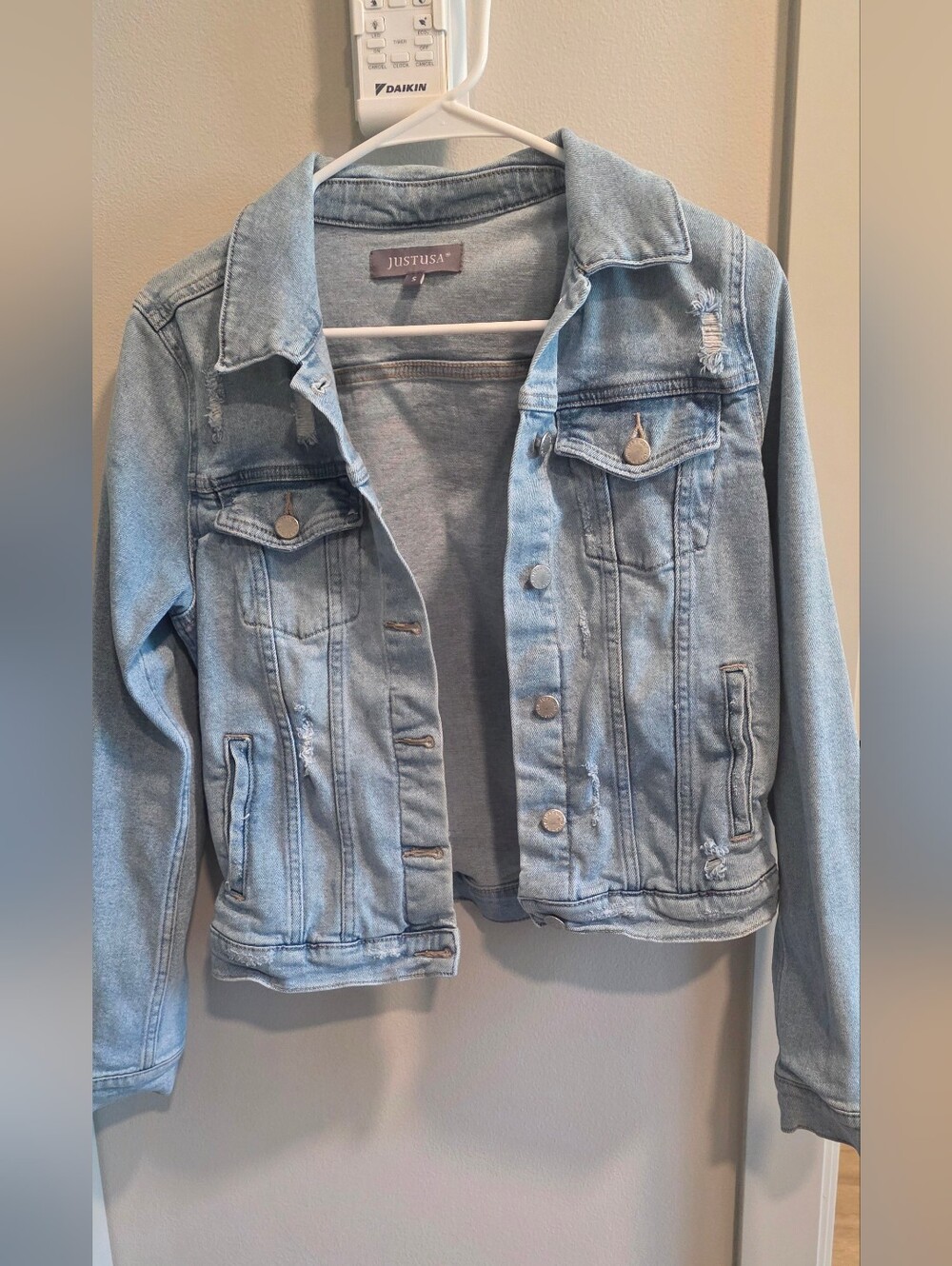 Just USA Light Denim Jean Jacket - Pale Blue